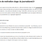 lettre de motivation stage: du journaldunet.fr
