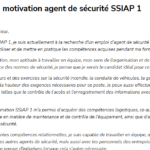 lettre de motivation agent de sécurité SSIAP 1
