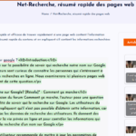 Net-recherche.com: un site qui résume le web
