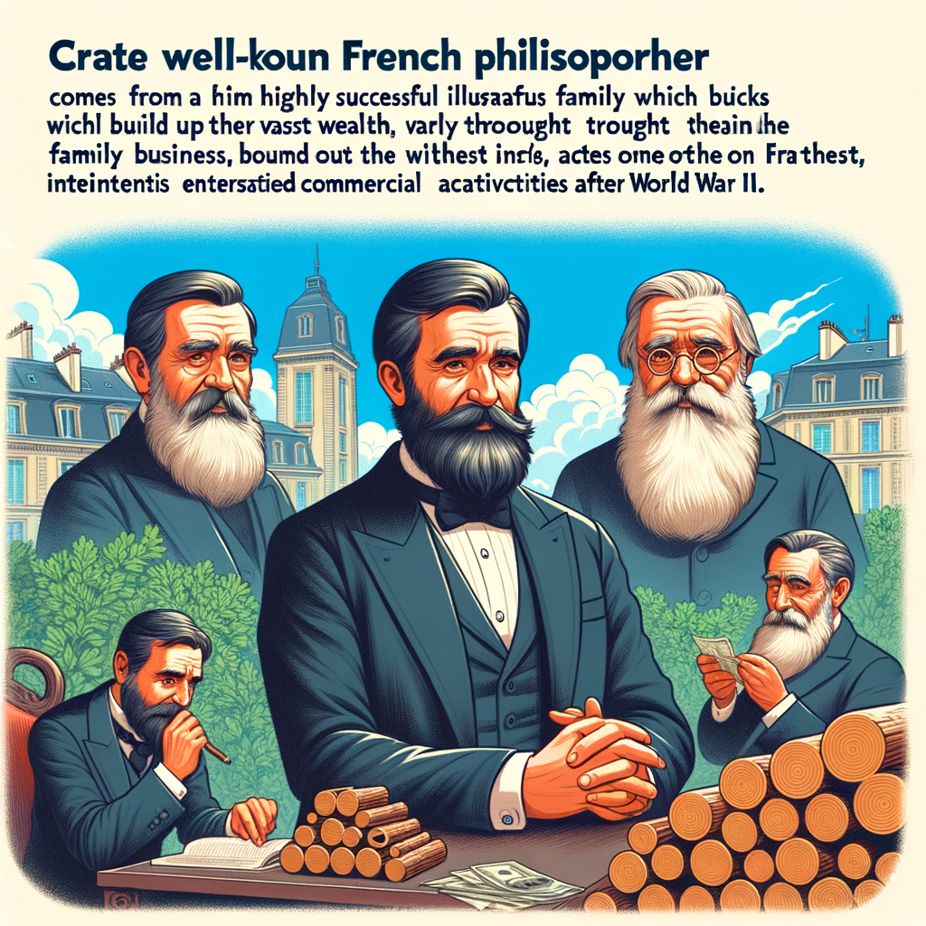 Bernard-Henri Lévy tire sa fortune d’un héritage substantiel, principalement lié à l’industrie du bois, fondée par son père, André Lévy. Cette famille a amassé une des plus grandes fortunes de France grâce à des activités commerciales qui se sont intensifiées après la Seconde Guerre mondiale.