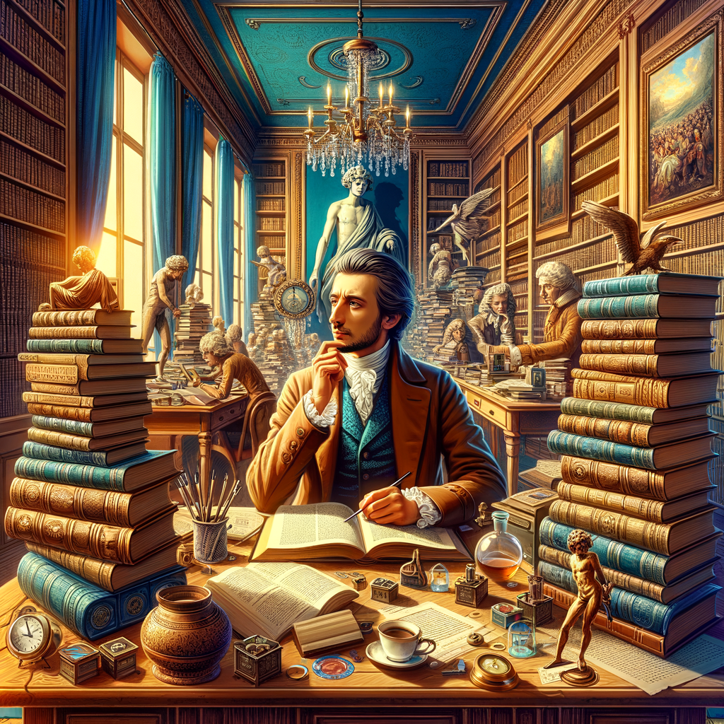 créez un scénario illustratif vivant avec des éléments vrai autour de ce thème: Éducation et intellectuel : Grâce à sa richesse, Bernard-Henri Lévy a pu se consacrer à ses passions pour la philosophie et la littérature, devenant une figure influente dans le monde intellectuel en France et dans le monde.