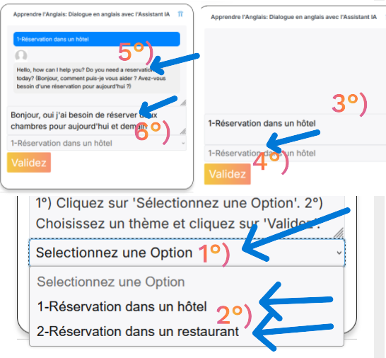 dialogue en anglais pour réservation d'hôtel  et réservation  dans un restaurant 02