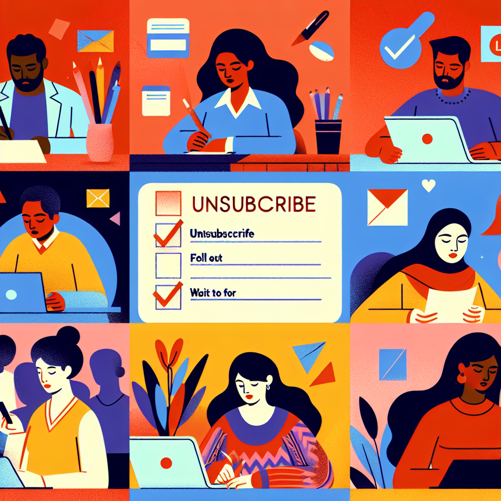 Illustration en couleur: Comment se désinscrire d\'une liste rouge: Si, à un moment donné, vous souhaitez vous désinscrire, voici ce que vous devez faire : Contactez l’organisme auprès duquel vous êtes inscrit. Remplissez le formulaire de désinscription qui vous sera proposé. Attendez la confirmation de votre désinscription.