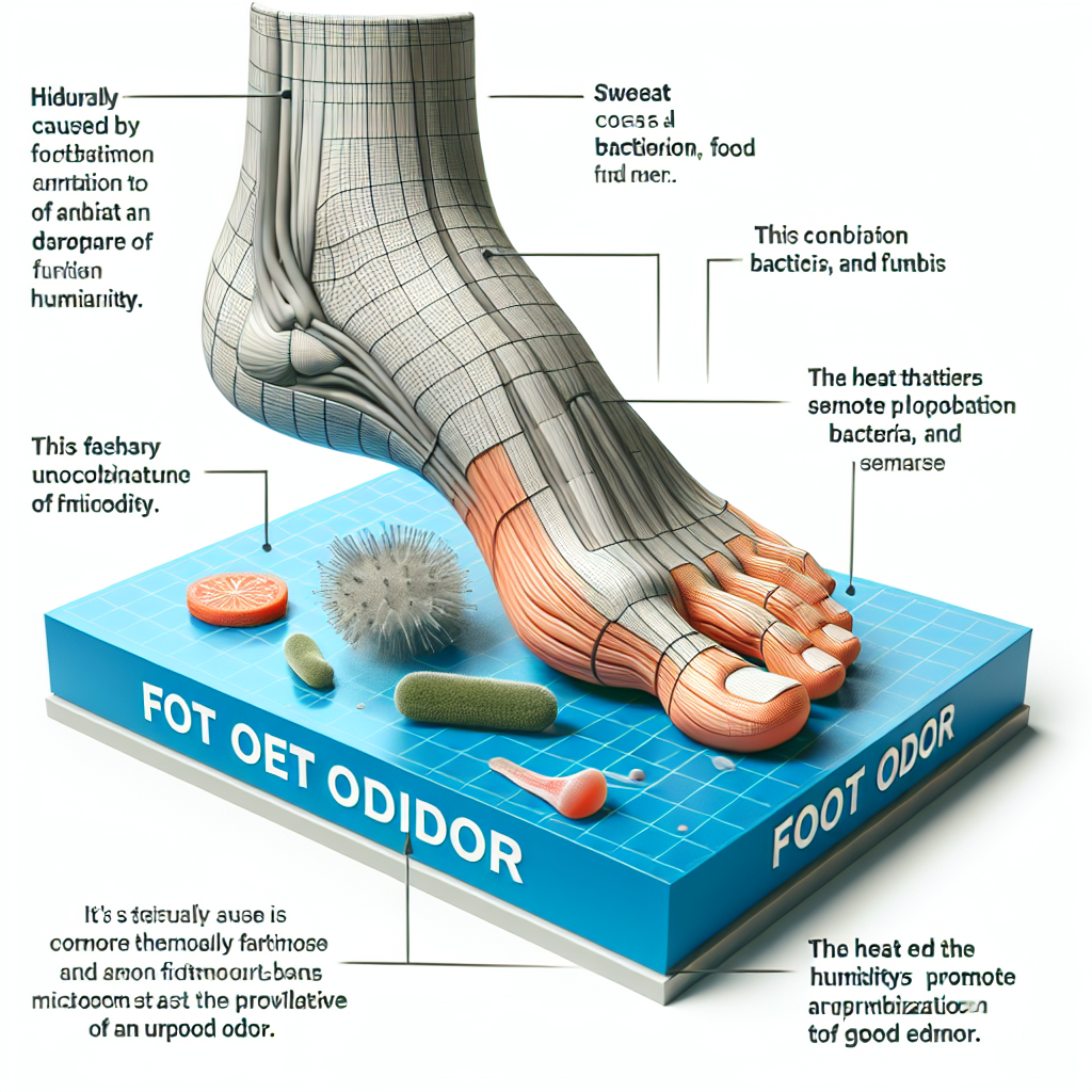 Image 3D: Les mauvaises odeurs des pieds sont généralement causées par la combinaison de sueur, de bactéries et de champignons. Cela vous fait-il vous demander pourquoi cela arrive à tant de gens, même ceux qui sont propres ? La chaleur et l’humidité favorisent la prolifération des microbes, ce qui peut entraîner généralement une odeur désagréable.