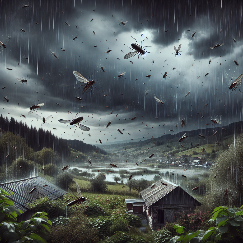 Pluie d'insectes : Observée après des tempêtes.