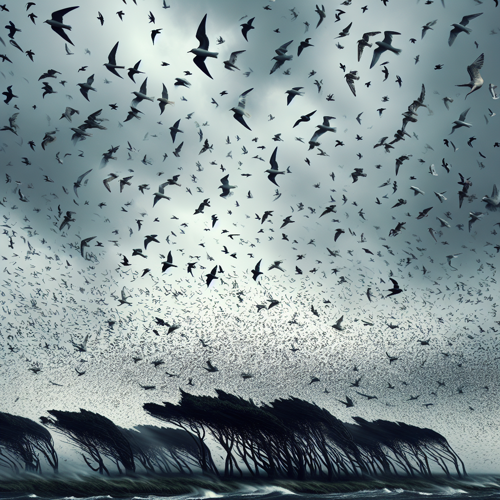 Pluie d'oiseaux : Railleries fréquentes lorsque des vents violents les déshéritent de leurs perchoirs.