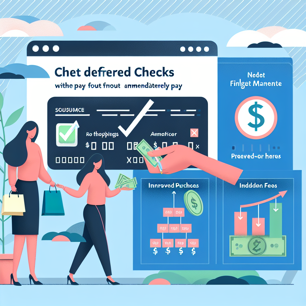 Les chèques différés présentent plusieurs avantages pour les consommateurs : - Flexibilité financière : Vous pouvez faire vos courses sans avoir à payer immédiatement. - Gestion de budget améliorée : Idéal pour les achats planifiés ou les dépenses de fin d\'année. - Aucun frais supplémentaire : Pas de frais cachés lorsque vous utilise ce service.