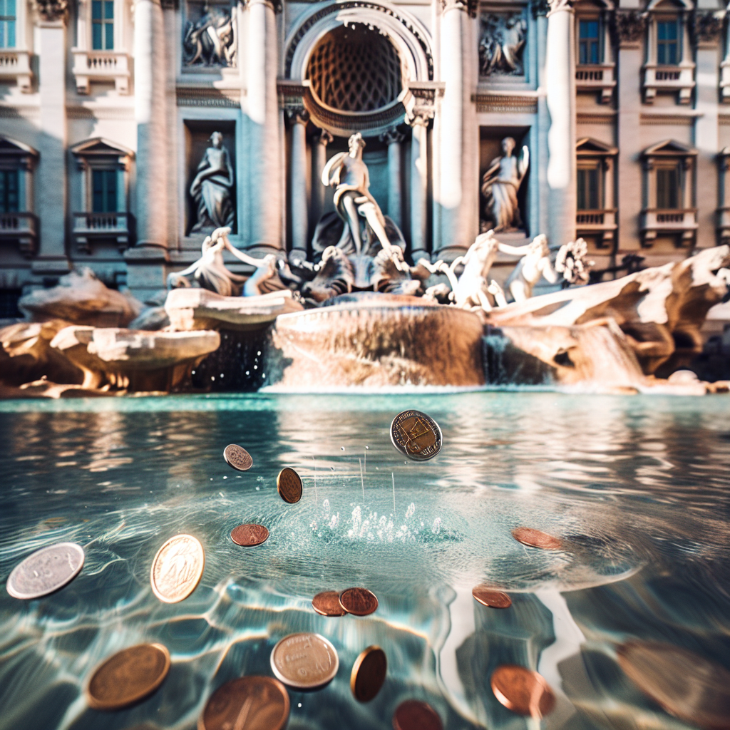 L\'idée de faire un vœu en lançant une pièce dans une fontaine est souvent liée à des croyances populaires et des légendes. Par exemple, à la célèbre fontaine de Trevi à Rome, la légende dit que si l\'on jette une pièce par-dessus son épaule, cela garantit un retour à Rome à l\'avenir [5]. Cette tradition a contribué à faire de la fontaine une icône touristique, attirant des millions de visiteurs chaque année.
