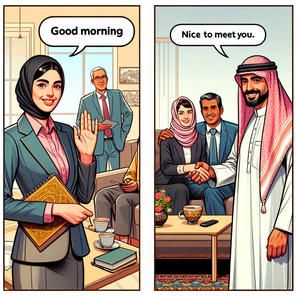 Formule de politesse en anglais dans deux contextes différents représenté dans 2 images