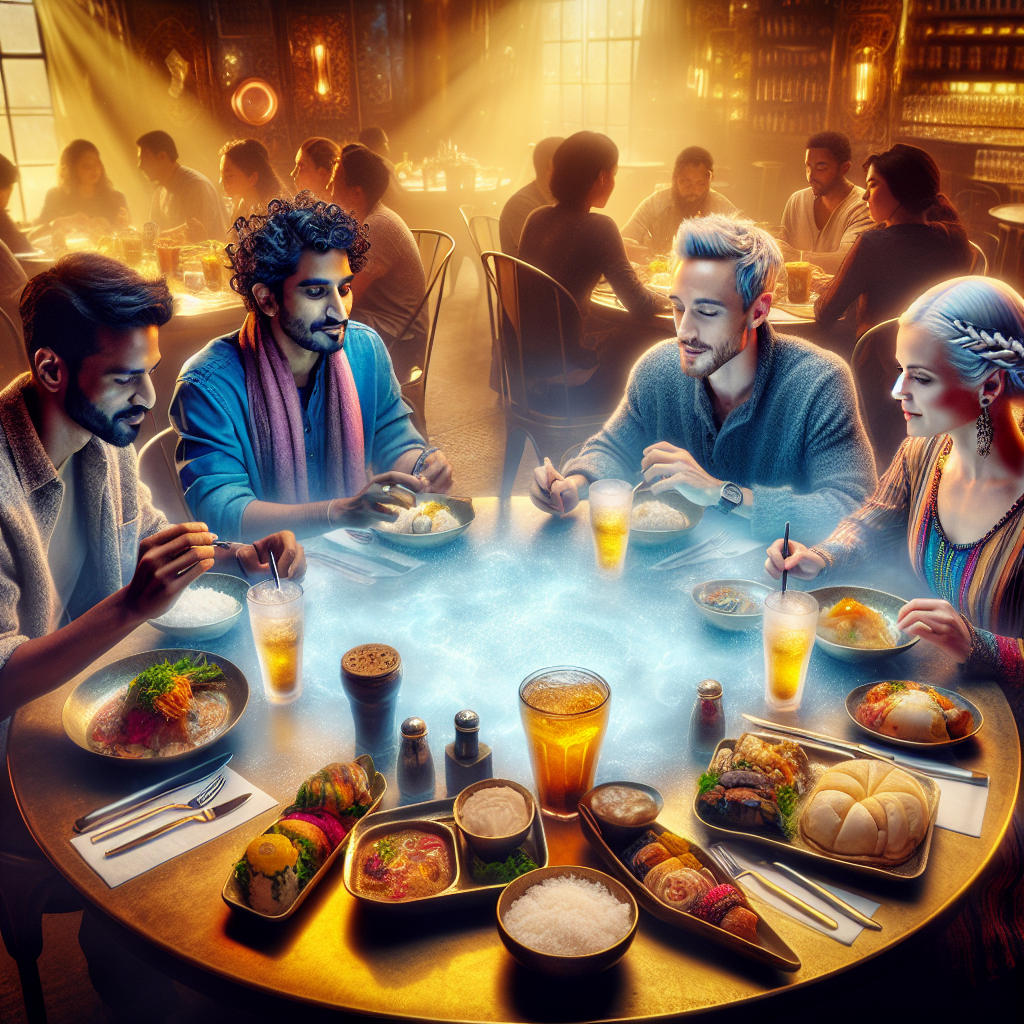 imaginer une scène d\'image figée pour le thème: Dialogue en anglais: restaurant