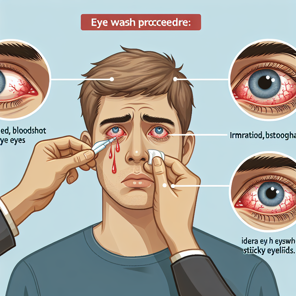 Lavage oculaire: irritation, yeux rouges, yeux collés